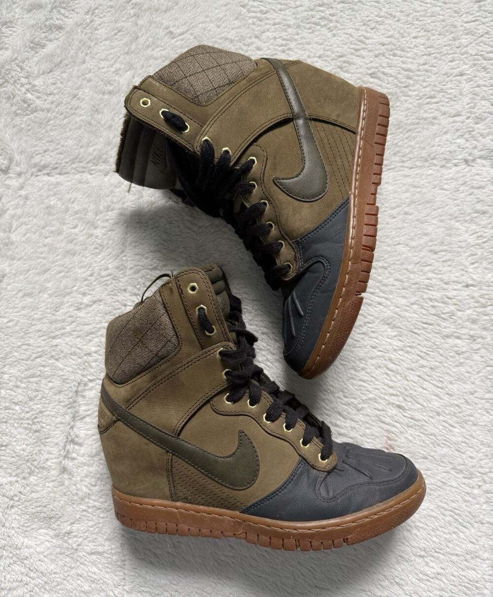 Womens Nike Dunk Sky High 2.0 Dark Loden/Anthracite High Top Sneaker Boot Size 7
